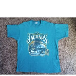 Vtg Jacksonville Jaguars T-shirt Salem Brand Size XL Blue Usa 1995 Single Stitch